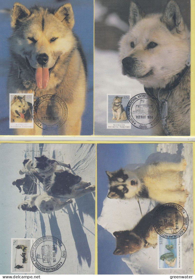 AAT 1994 The Last Huskies 4v 4 Maxicards Ca Davis 12 NOV 1994 (ET183) - Cartes-maximum