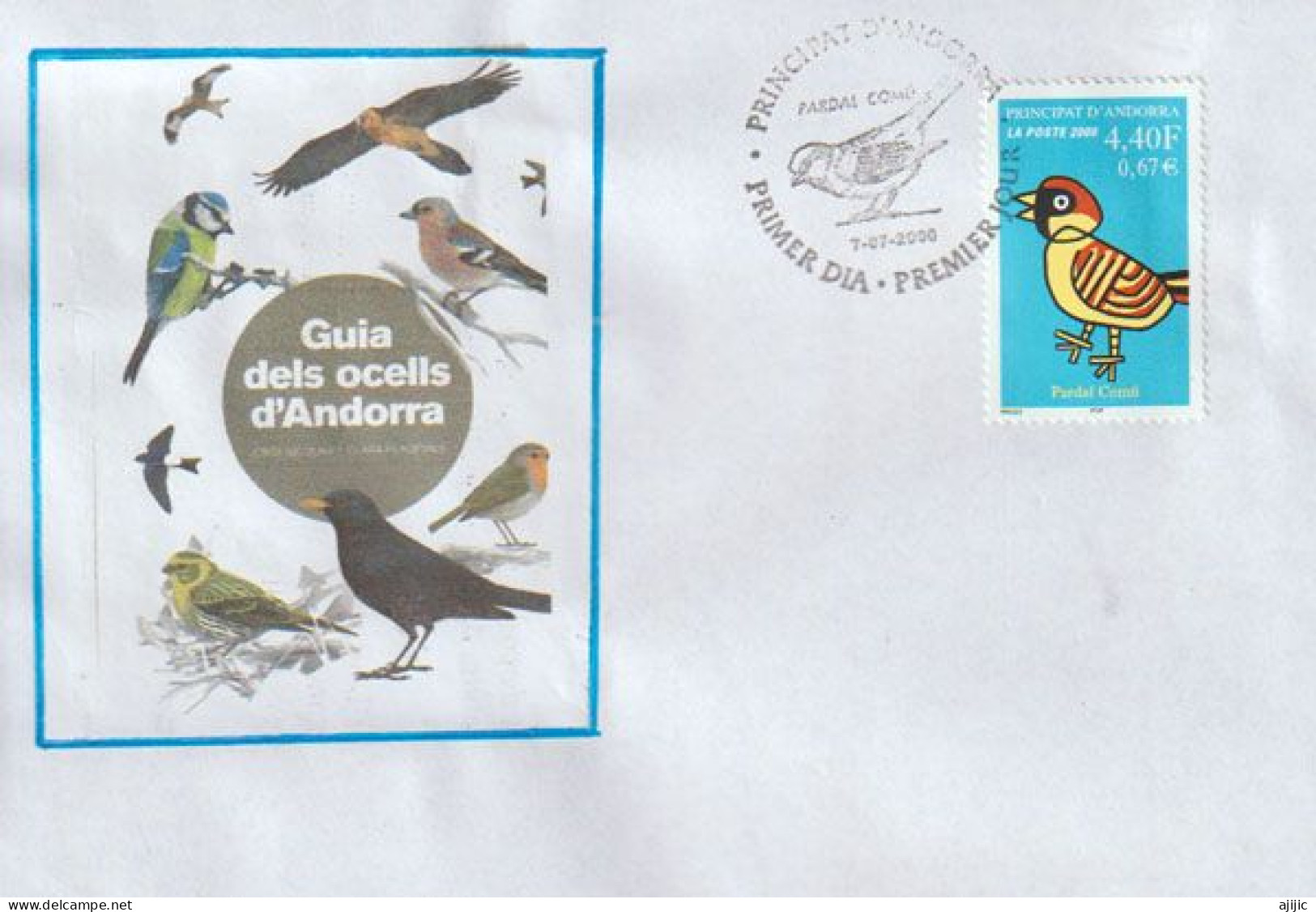 ANDORRA/  Le Moineau .  FDC - (the Sparrow), Ocells D'Andorra - Covers & Documents