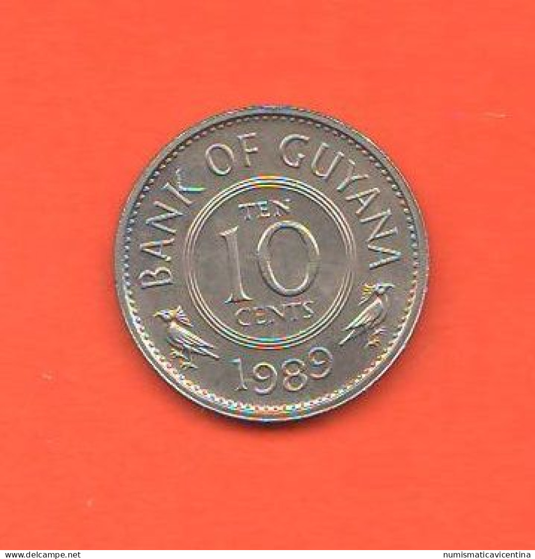Guyana 10 Ten Cents 1989 Nickel Coin - Guyana