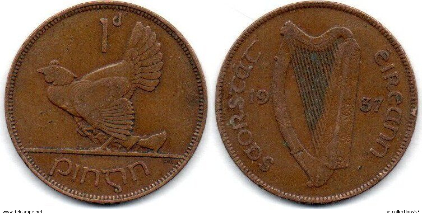 MA 24616  / Irlande - Irland - Eire 1 Penny 1937 TB - Irlande