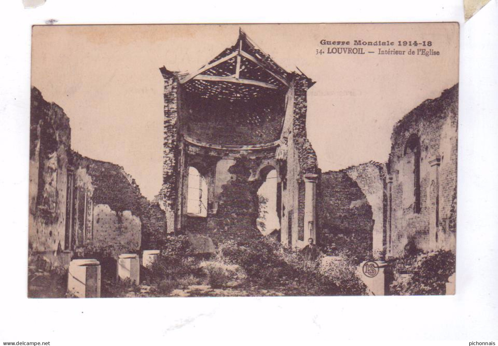 59 LOUVROIL   Guerre Mondiale 1914 Ruines Interieur De L'Eglise - Louvroil