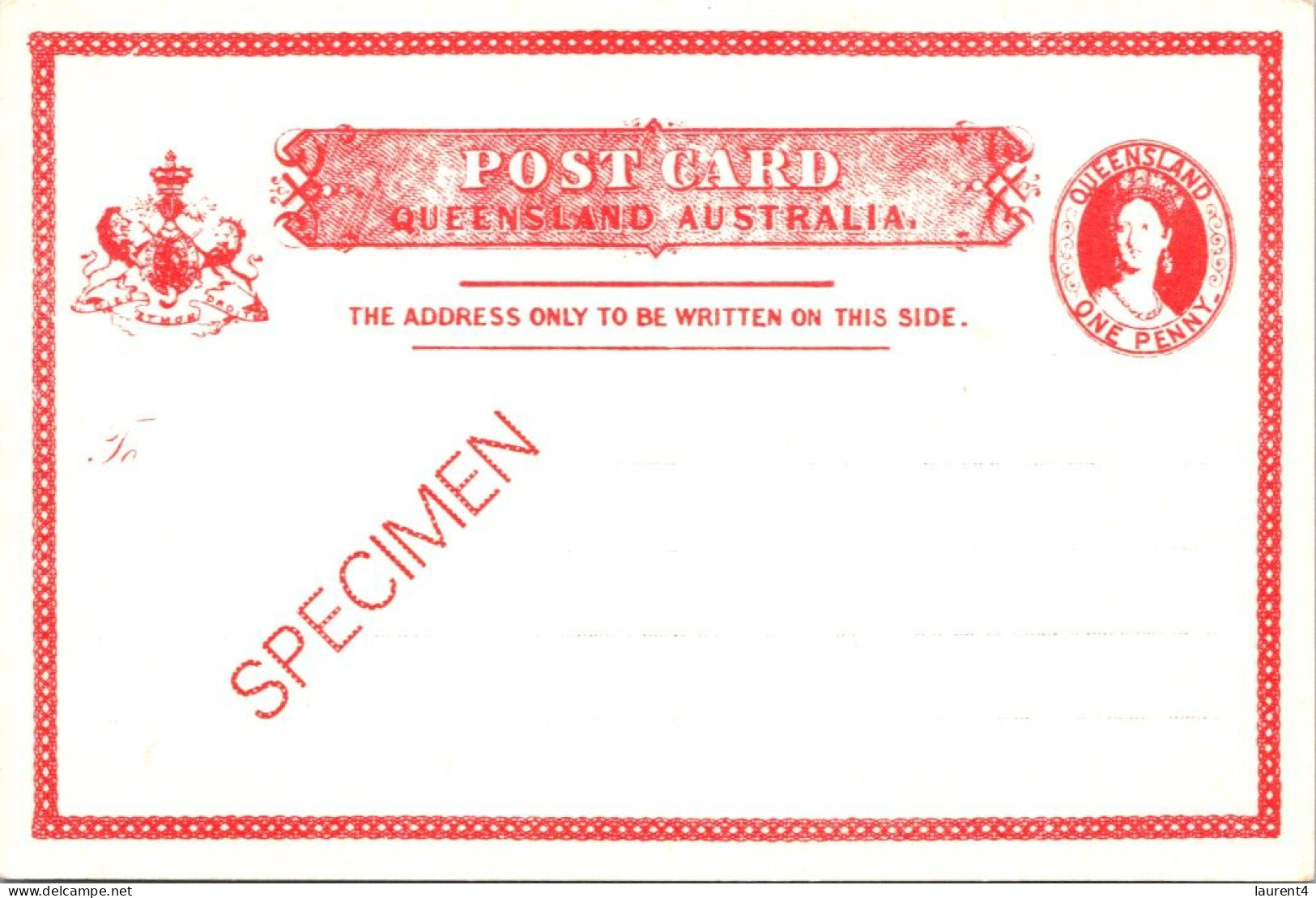 3-9-2023 (4 T 10) Australia - QLD - Postcard SPECIMEN Facsimile - Autres & Non Classés