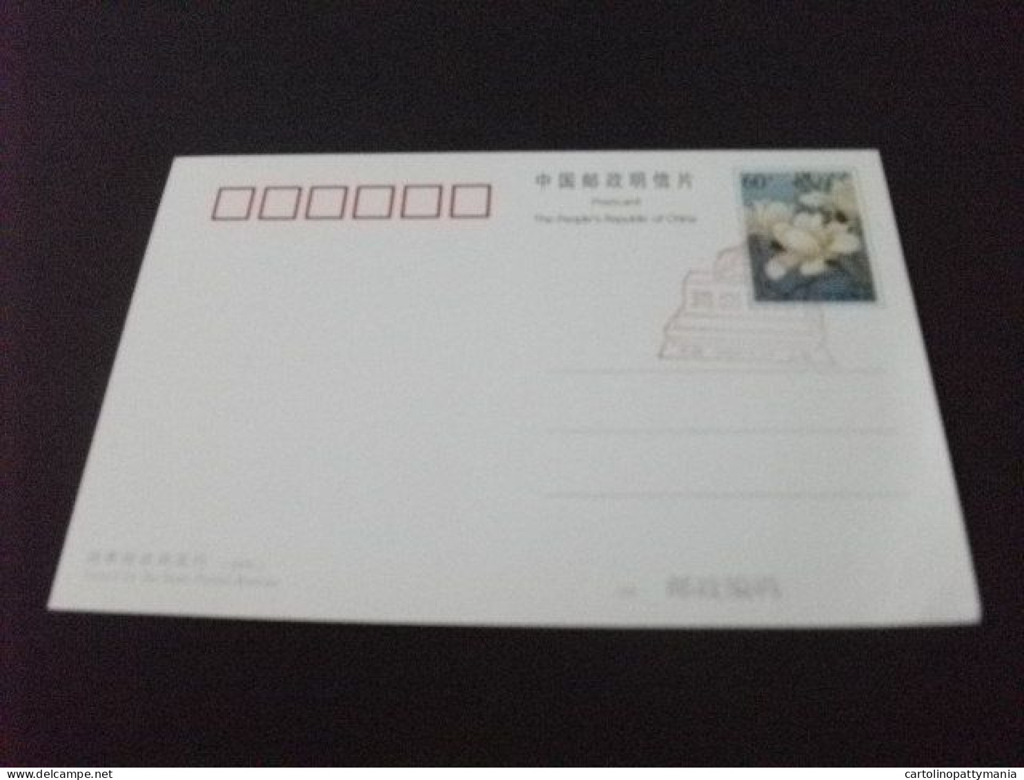 CARTOLINA POSTALE CINA CHINA CON ANNULLO FIORI PUBBLICITARIA - Formose