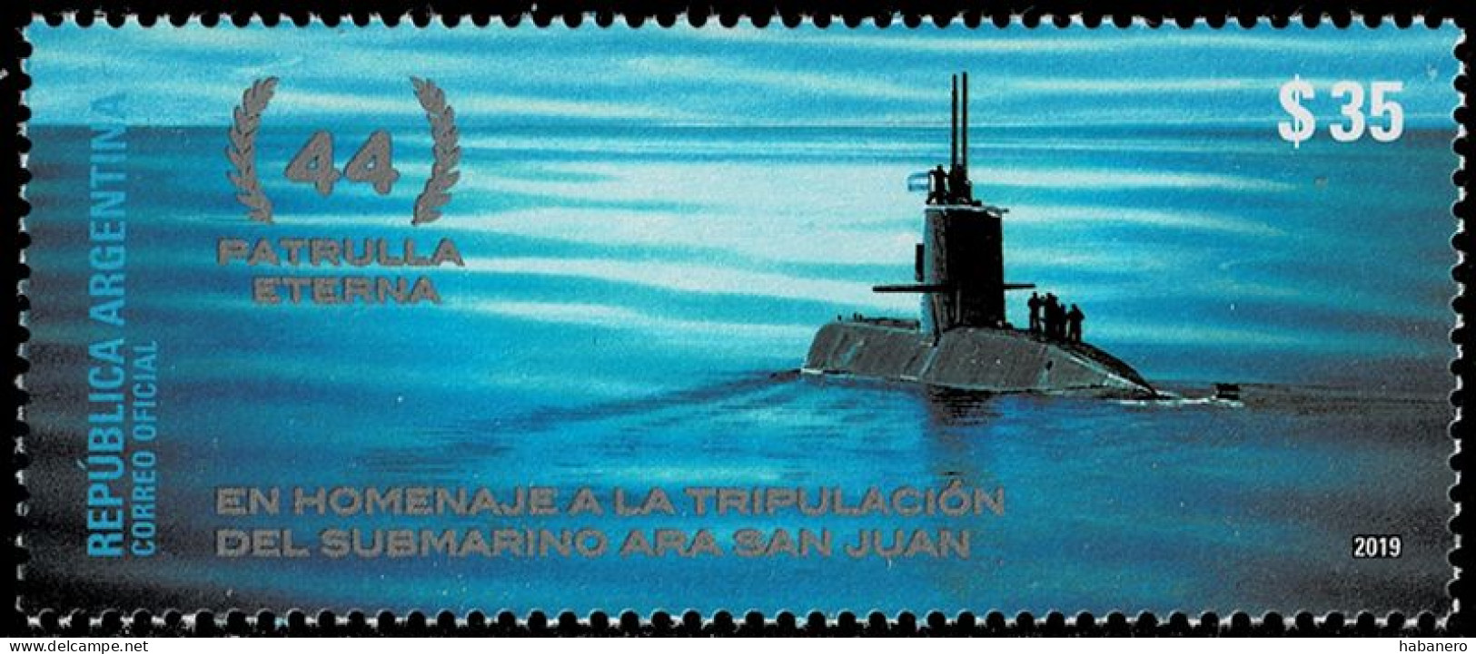 ARGENTINA 2019 Mi 3854 SUBMARINE SAN JUAN DISASTER MINT STAMP ** - Sous-marins