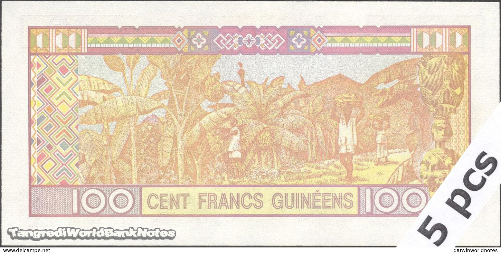 DWN - GUINEA P.35b - 100 Francs 2012 UNC - Various Prefixes - DEALERS LOT X 5 - Guinee