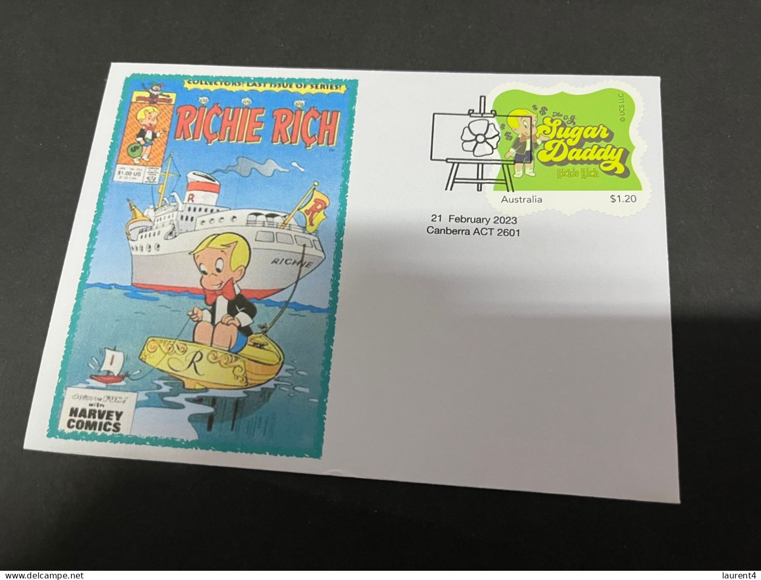 4-9-2023 (4 T 12) Australia Post 2023 - Richie Rich Cartoon Stamp On Cover - Presentation Packs