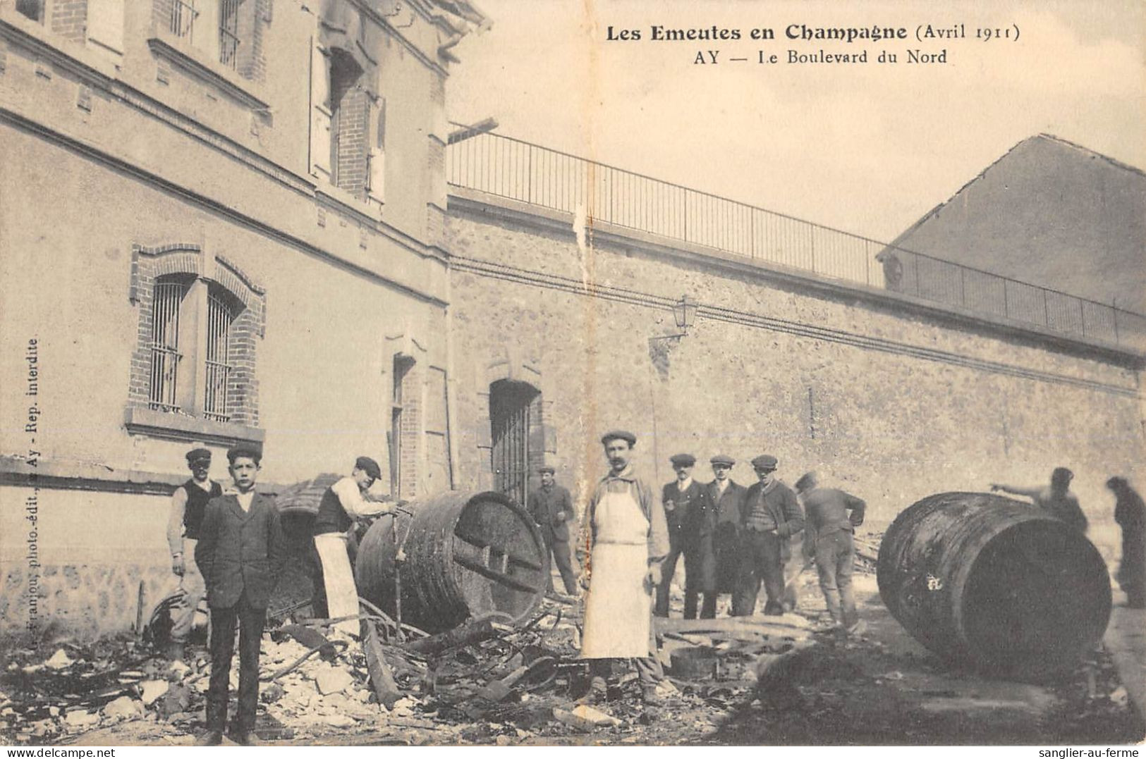 CPA 51 LES EMEUTES EN CHAMPAGNE 1911 / AY / LE BOULEVARD DU NORD - Ay En Champagne