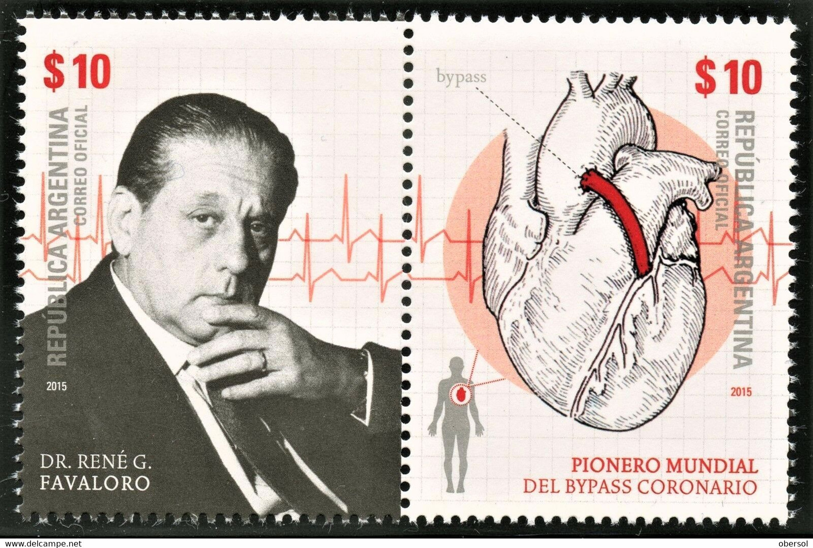 Argentina 2015 Favaloro Heart Bypass Complete Set MNH - Ungebraucht