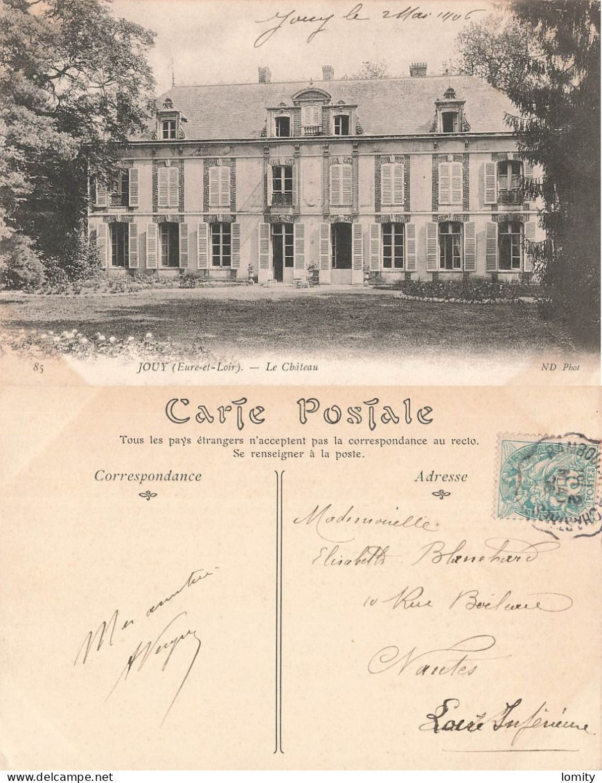 28 Jouy Le Chateau CPA Cachet Convoyeur Rambouillet à Chartres 1906 - Jouy