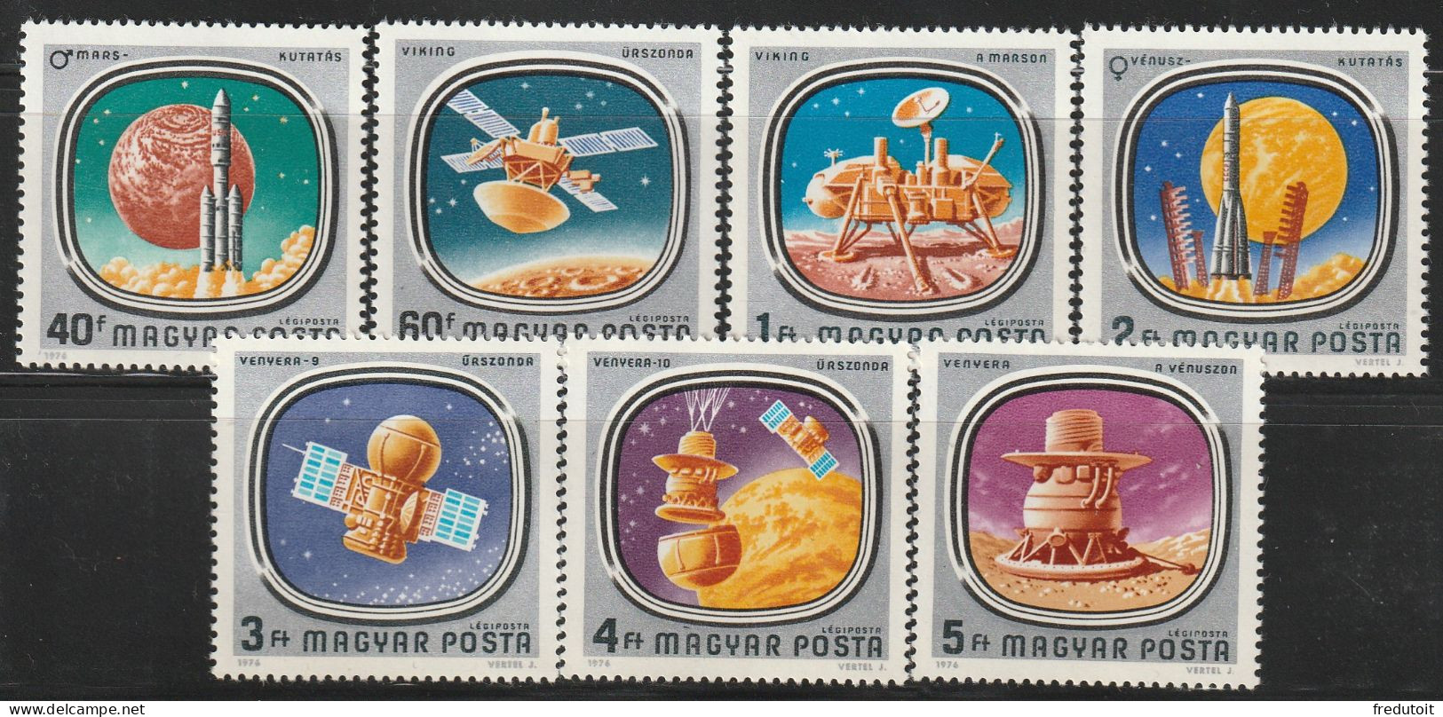 HONGRIE - Poste Aérienne N°384/90 ** (1976) Espace - Unused Stamps