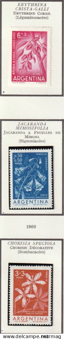 ARGENTINE - Fleurs, Glowers, Erythrine, Lapagerie, Passiflore - 1960 - MNH Et MH - Ungebraucht