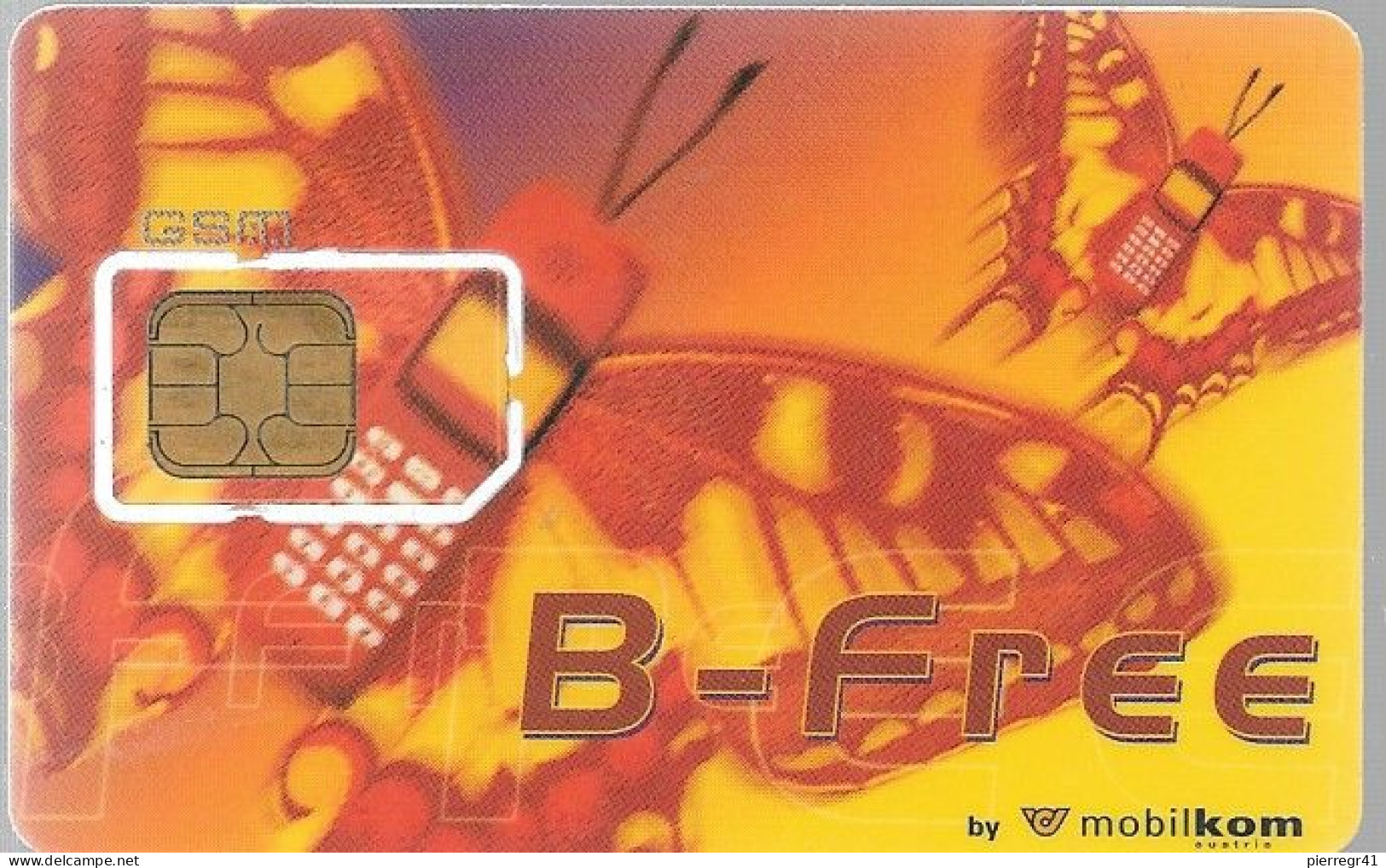 CARTE-GSM-PUCE-AUTRICHE-B-FREE-MOBILKOM- Puce Tenue Par Schotch-TBE - Mobicartes (GSM/SIM)