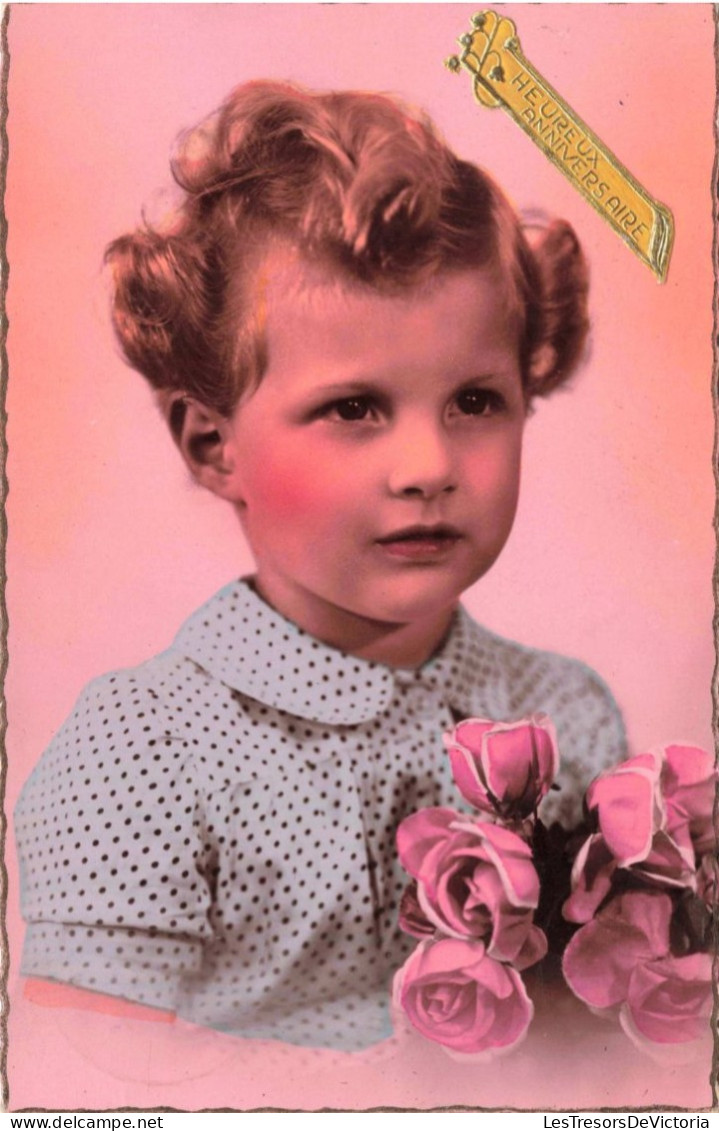 Enfants - Portrait - Une Petite Fille - Heureux Anniversaire - Carte Postale Ancienne - Abbildungen