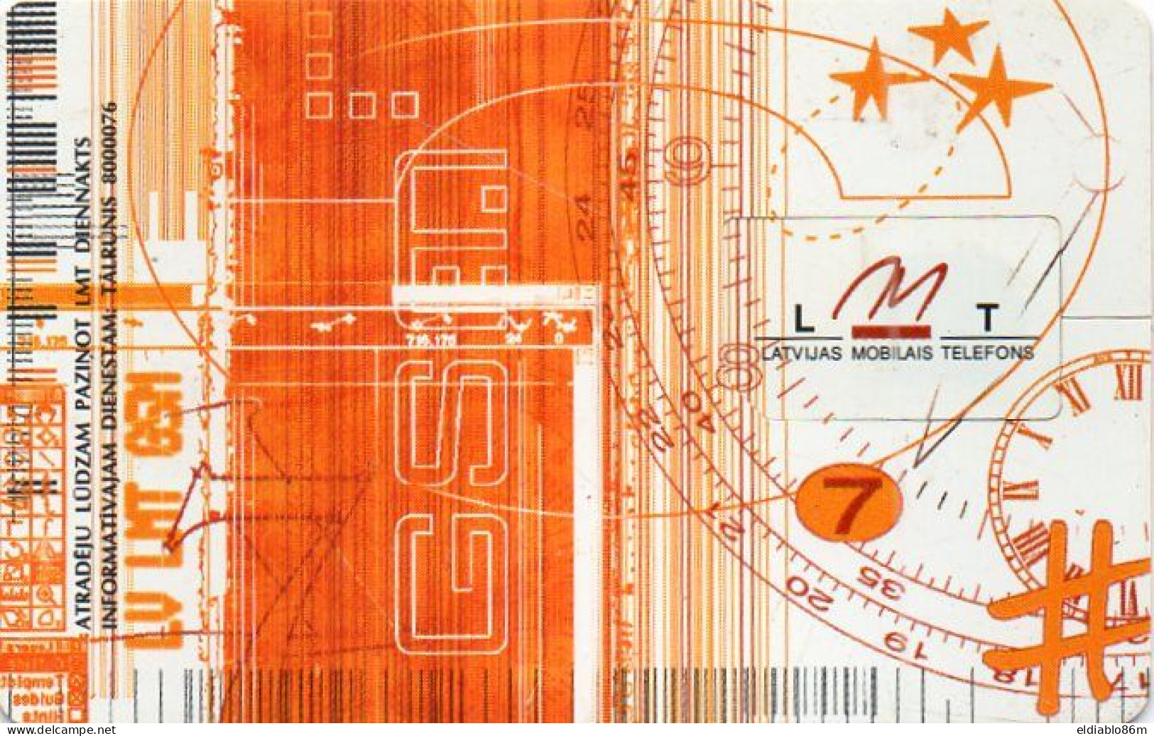 LATVIA - GSM CARD - LMT TATVIJAS MOBILAIS TELEFONS - GSM ORANGE 99 - USED WITH CHIP - Lettonia