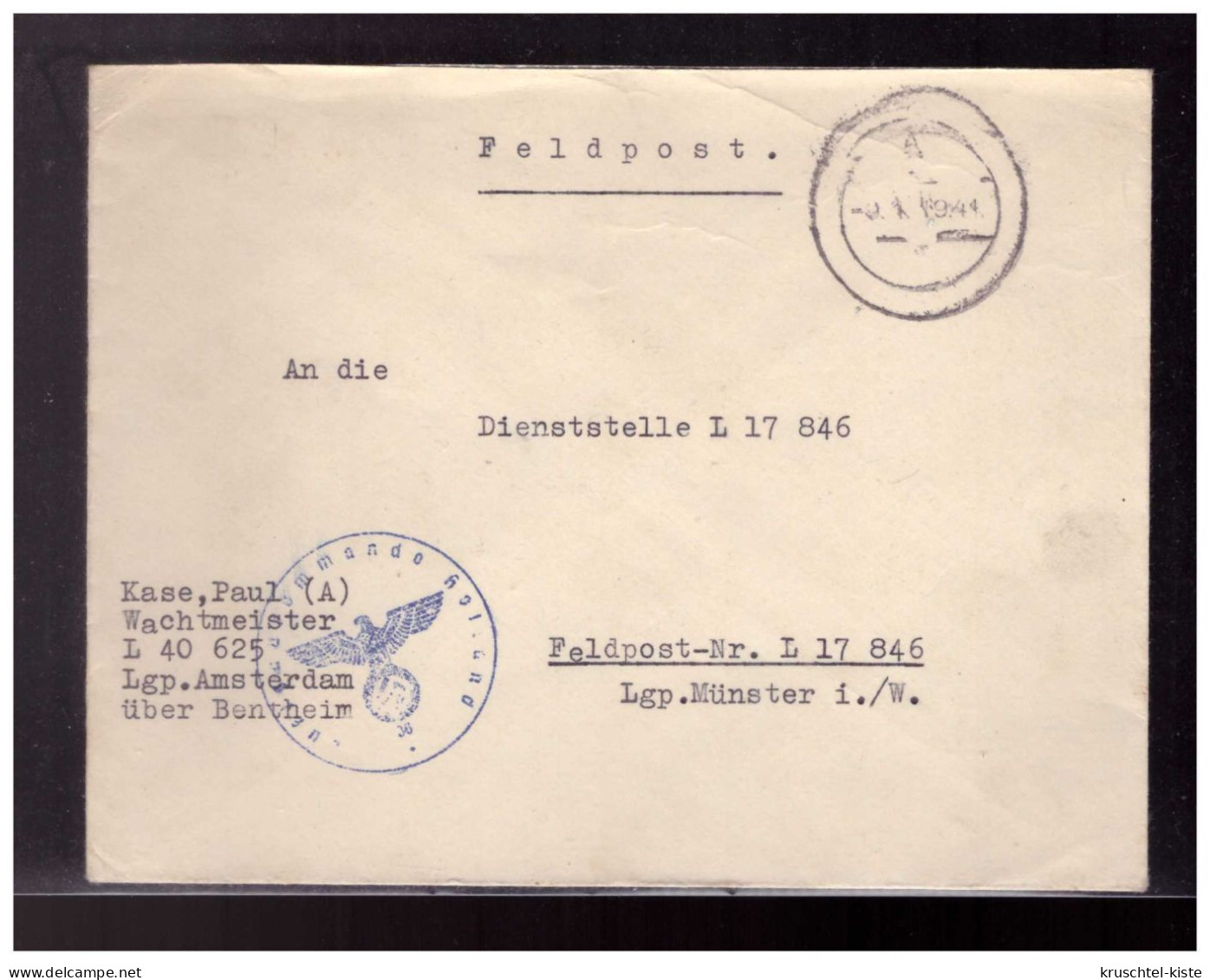 Dt- Reich (023163) Feldpostbrief Stummer Stempel Form 26 -holländisch- Gelaufen - Feldpost World War II