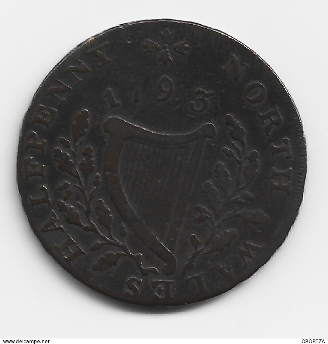 T43 - GRAN BRETAÑA - 1793 - 1/2 PENNY TOKEN -  NORTH WALES - DRUID. - Sonstige & Ohne Zuordnung