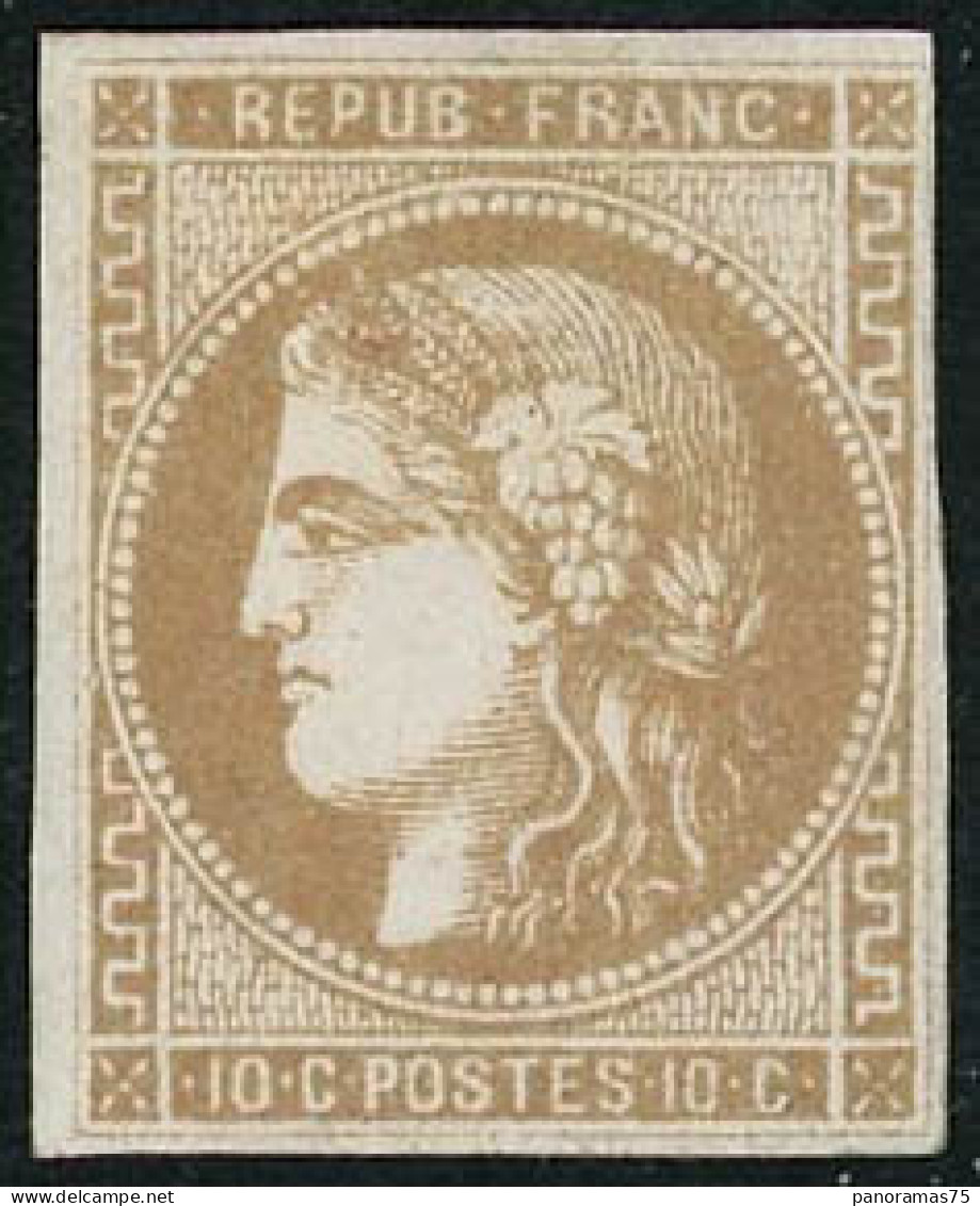 ** N°43A 10c Bistre R1, Court En Haut à Droite - B - 1870 Ausgabe Bordeaux