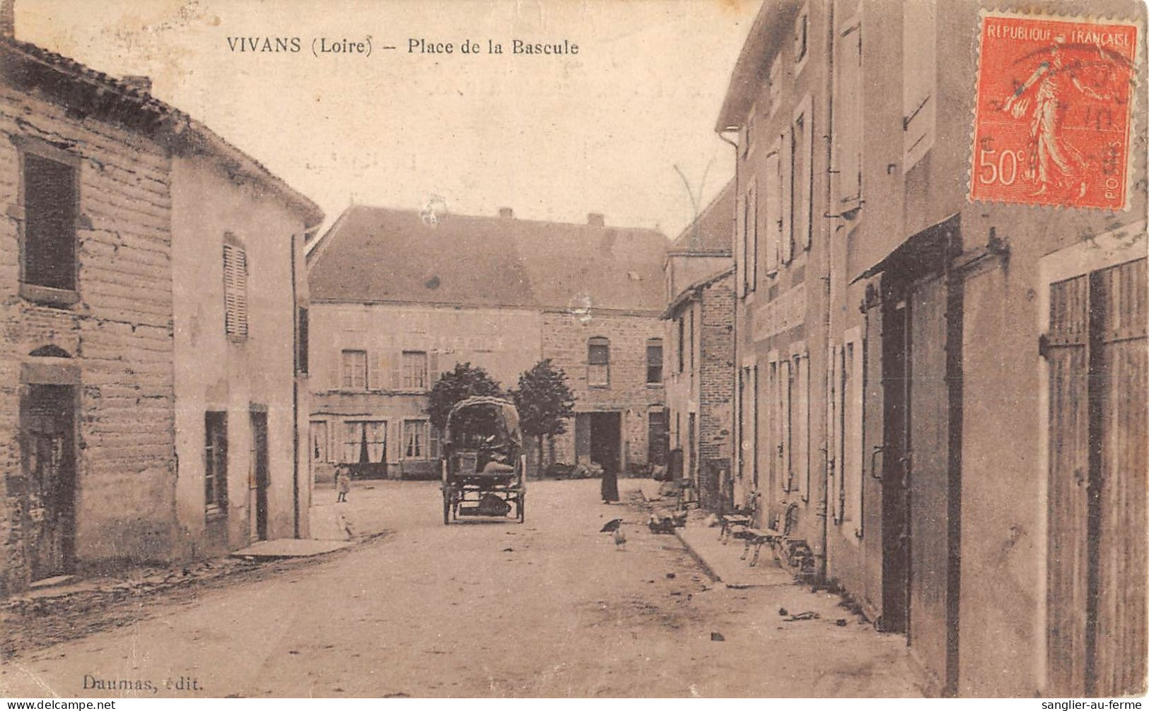 CPA 42 VIVANS / PLACE DE LA BASCULE - Sonstige & Ohne Zuordnung