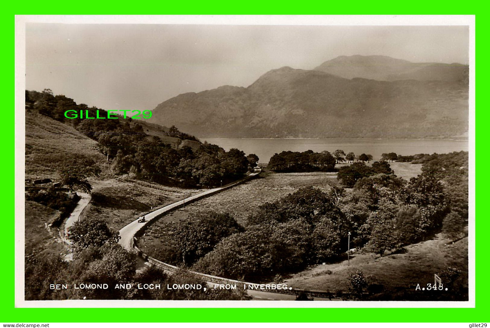 INVERBEG, SCOTLAND - BEN LOMOND AND LOCH LOMOND - VALENTINE & SONS LTD - REAL PHOTOGRAPH - - Perthshire