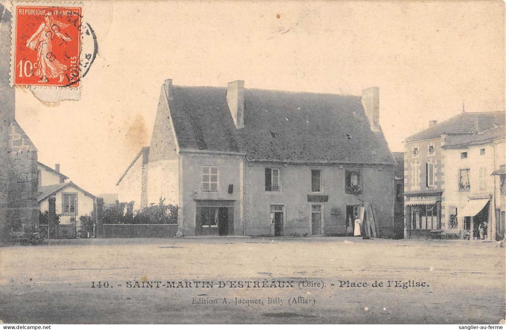 CPA 42 SAINT MARTIN D'ESTREAUX / PLACE DE L'EGLISE - Sonstige & Ohne Zuordnung