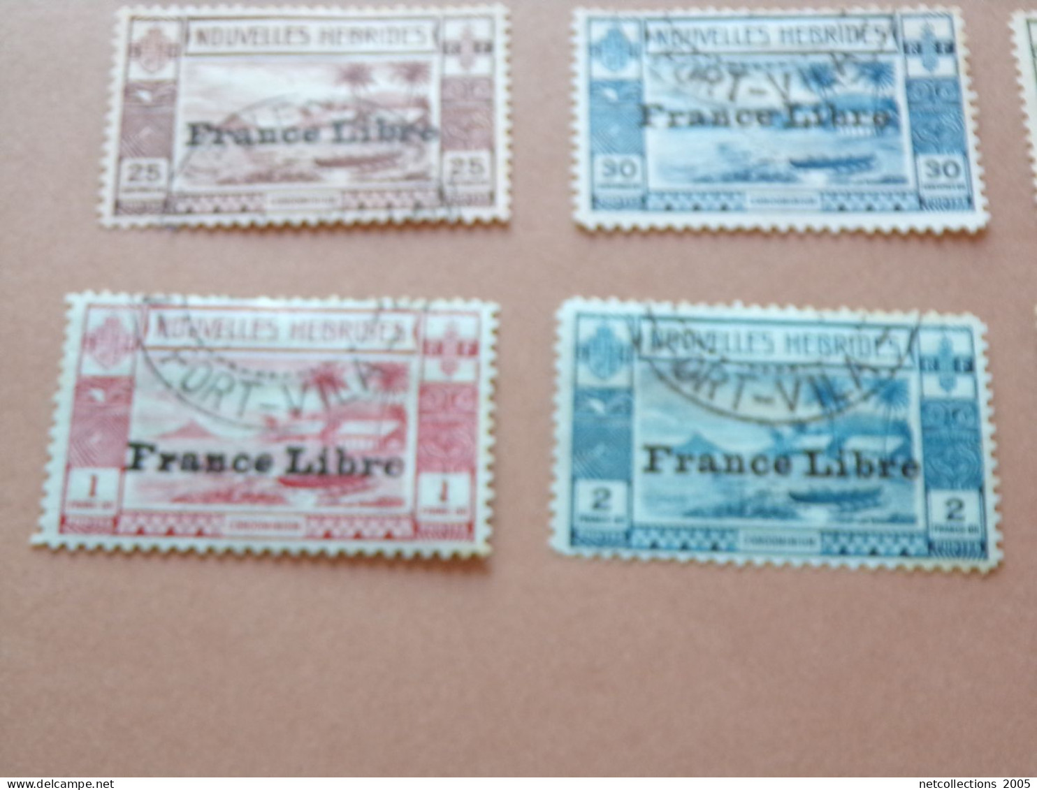 NOUVELLES HEBRIDES 1941 N°124/135 " FRANCE LIBRE " - OBLITERE AVEC CHARNIERE (Pochette Roses) - Oblitérés