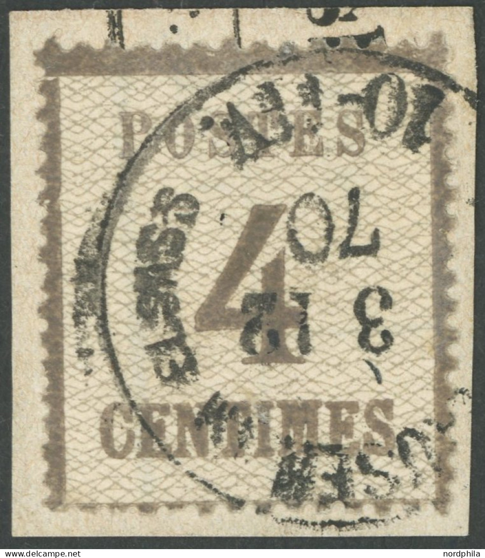 NDP 3IIa BrfStk, 1870, 4 C. Lilagrau, Spitzen Nach Unten, üblich Gezähnt, Prachtbriefstück, Mi. 120.- - Otros & Sin Clasificación