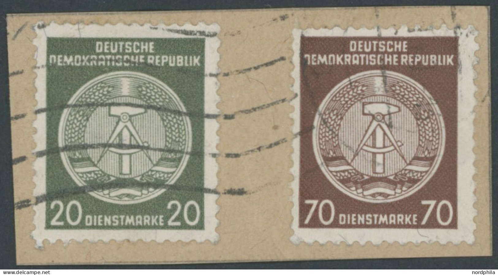 DIENSTMARKEN A D 41yAY BrfStk, 1958, 70 Pf. Rötlichbraun, Wz. 3Y, Gefasertes Papier, Mit 20 Pf. Zusatzfrankatur Auf Brie - Sonstige & Ohne Zuordnung