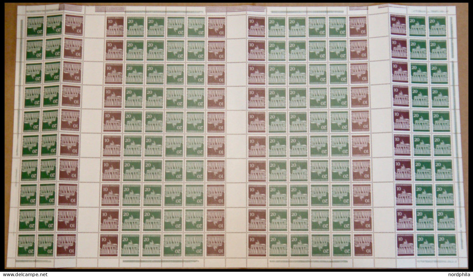 ZUSAMMENDRUCKE MHB 13/4 , 1968, 2 Verschiedene Markenheftchenbogen Bauten, Fast Nur Pracht (MHB 13 Rand Gefaltet), Mi. 2 - Se-Tenant