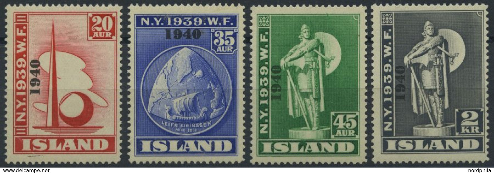 ISLAND 218-21 , 1940, Weltausstellung 1940, Prachtsatz, Mi. 220.- - Sonstige & Ohne Zuordnung