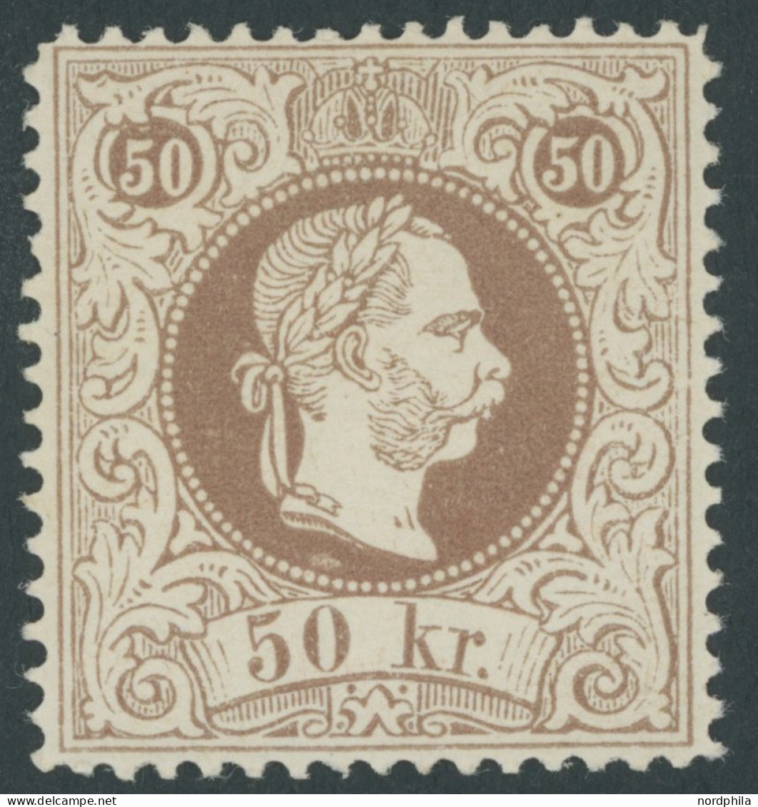 ÖSTERREICH 1867-1918 41IIE , 1867, 50 Kr. Braun, Gezähnt L 13, Postfrisch, Pacht - Otros & Sin Clasificación