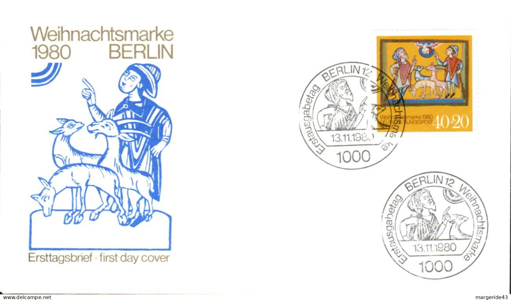 BERLIN FDC 1980 NOEL - 1981-1990