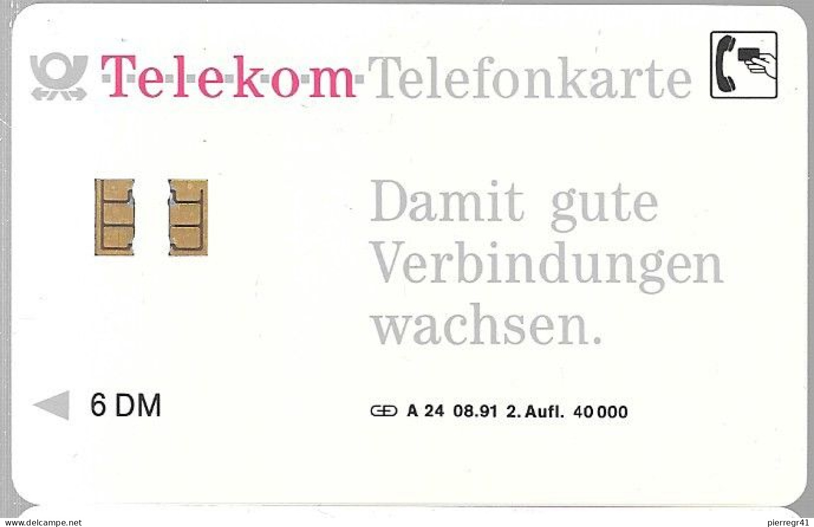 CARTE-PUCE-1991-ALLEMAGNE-6 DM-A24-08/91-40000Ex-TBE/RARE - A + AD-Series : Publicitaires - D. Telekom AG