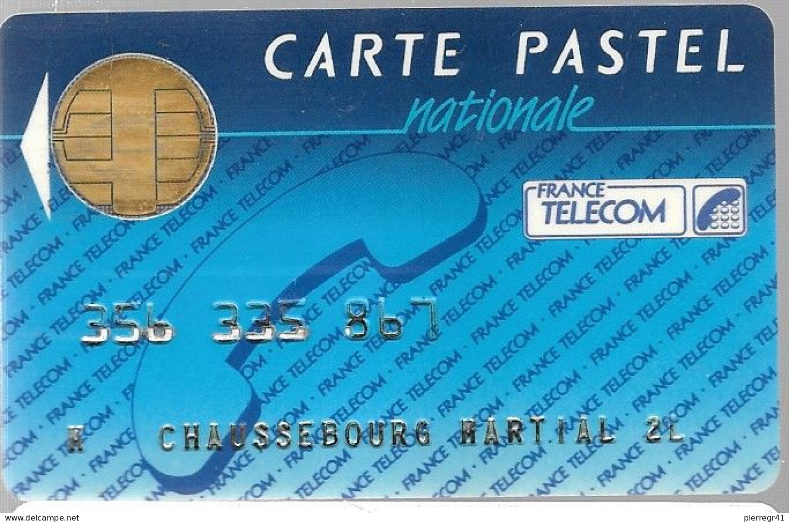 1-CARTE PUCE-BULL D-FRANCE TELECOM-PASTEL-NATIONALE- V° En Bas France Telecom BP840 75828-TBE -  Cartes Pastel   