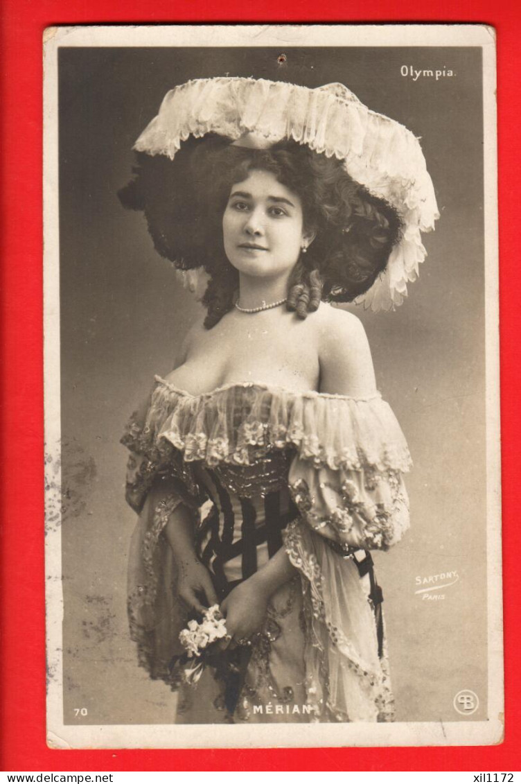 ZWT-19  Olympia   Actrice Mérian.   Dos Simple, Circ. De France Vers La Suisse 1905 - Inns