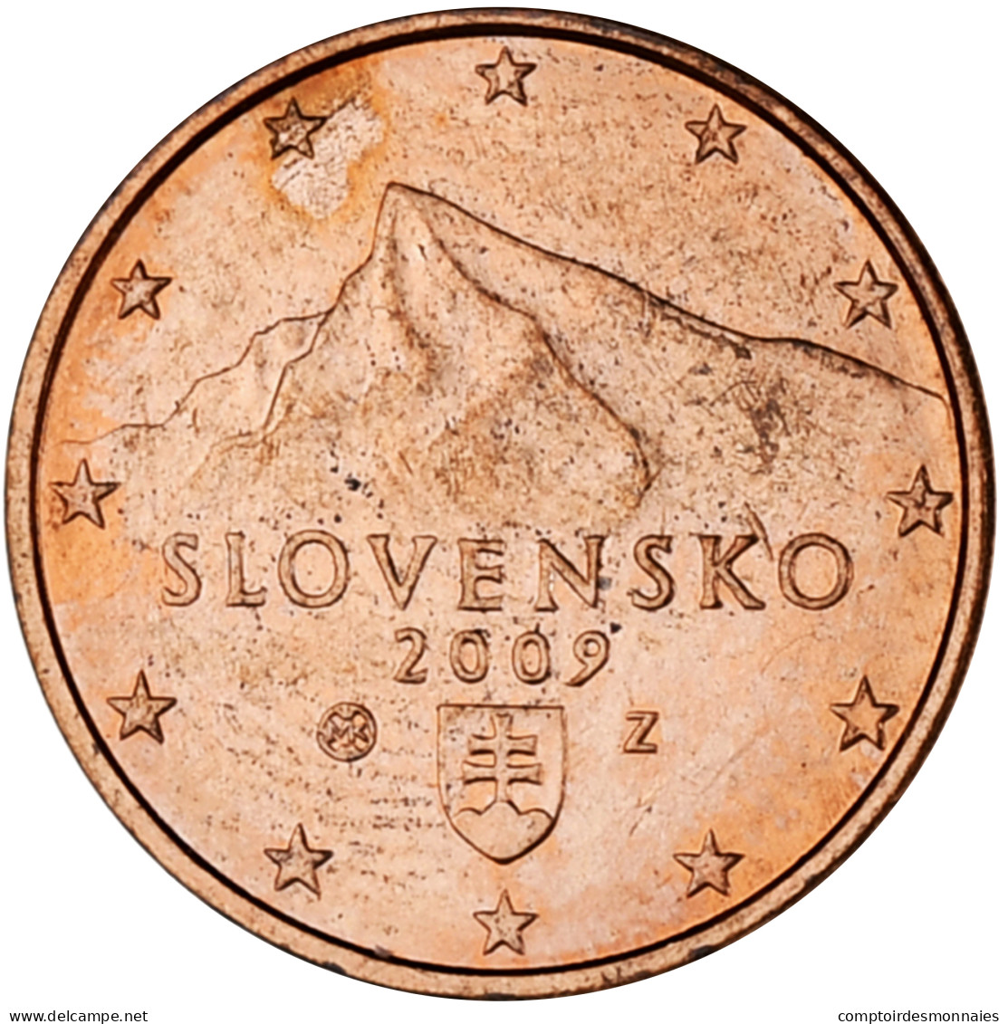 Slovaquie, 1 Centime, 2009, TTB, Cuivre Plaqué Acier - Slovacchia