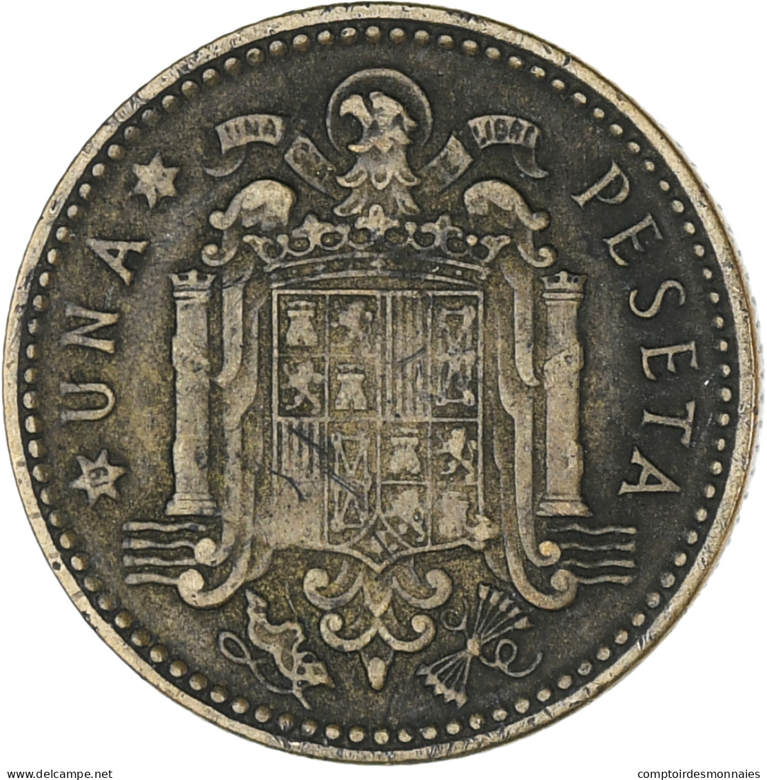 Monnaie, Espagne, Peseta, Undated (1947), TTB, Bronze-Aluminium - 1 Peseta