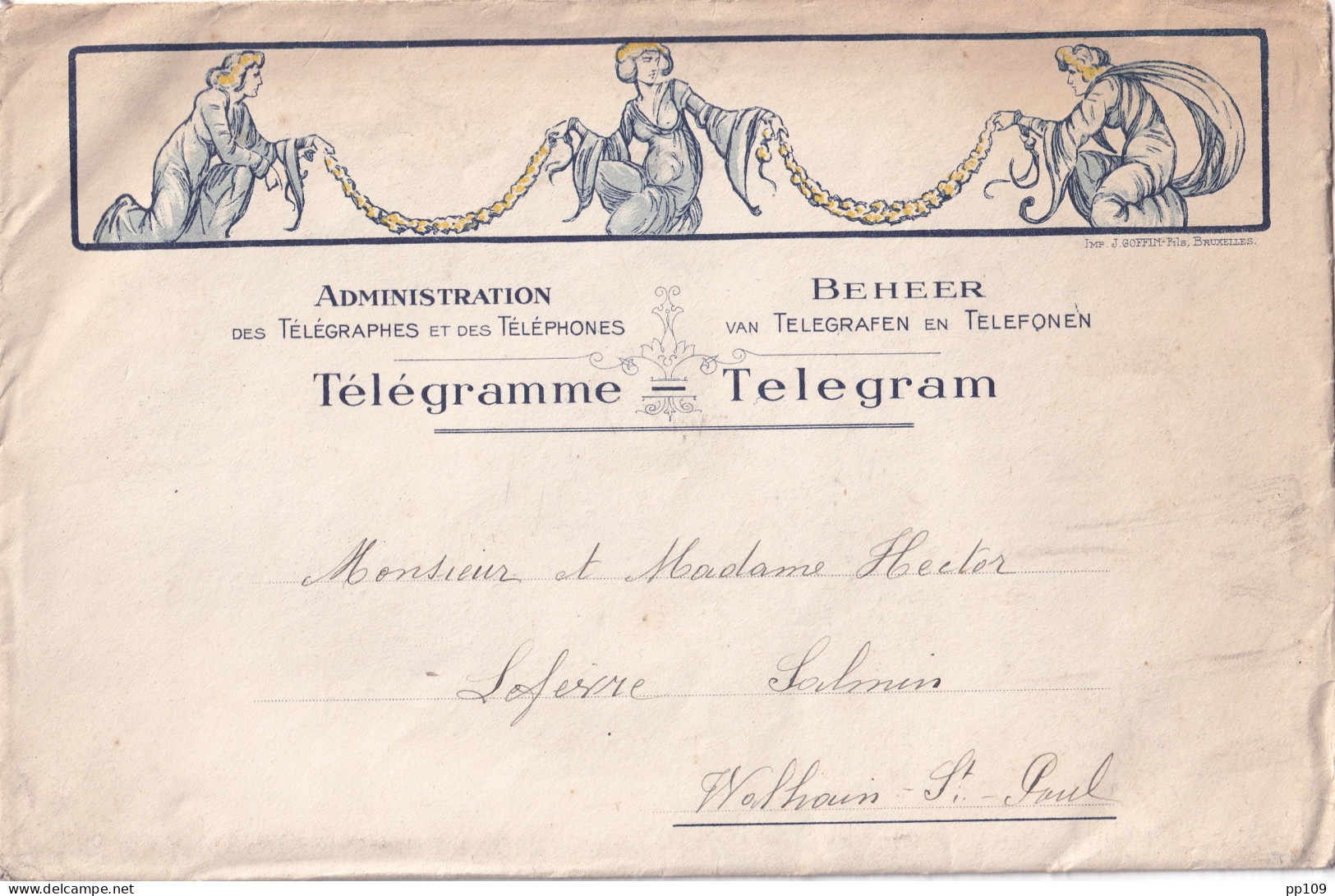 Première Enveloppe Télégramme  Telegram Philantropie  THIRIAR   Obl WALHAIN ST PAUL 17 IX 1926 - Telegrammen