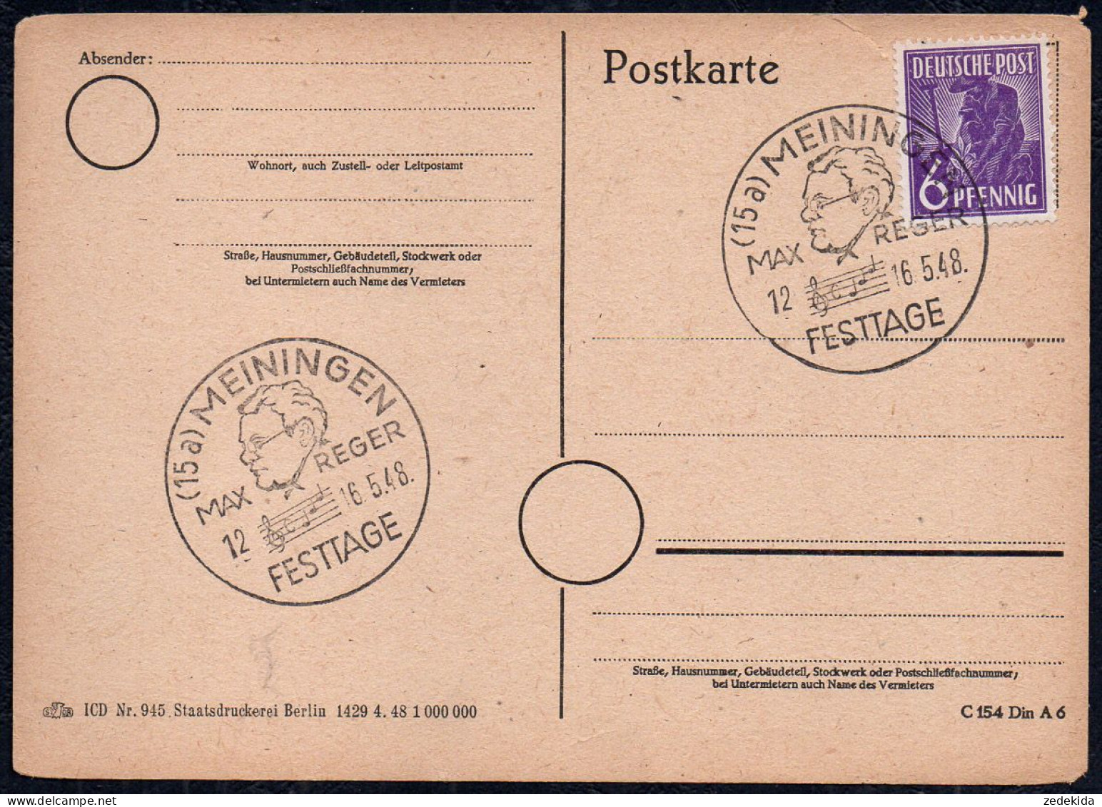 G4592 - Meiningen - Sonderstempel - SBZ - 1. Tag - FDC (Ersttagblätter)