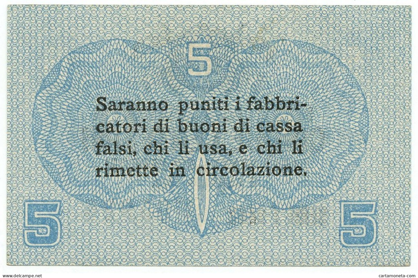 5 CENTESIMI CASSA VENETA DEI PRESTITI OCCUPAZIONE AUSTRIACA 02/01/1918 SUP+ - Ocupación Austriaca De Venecia