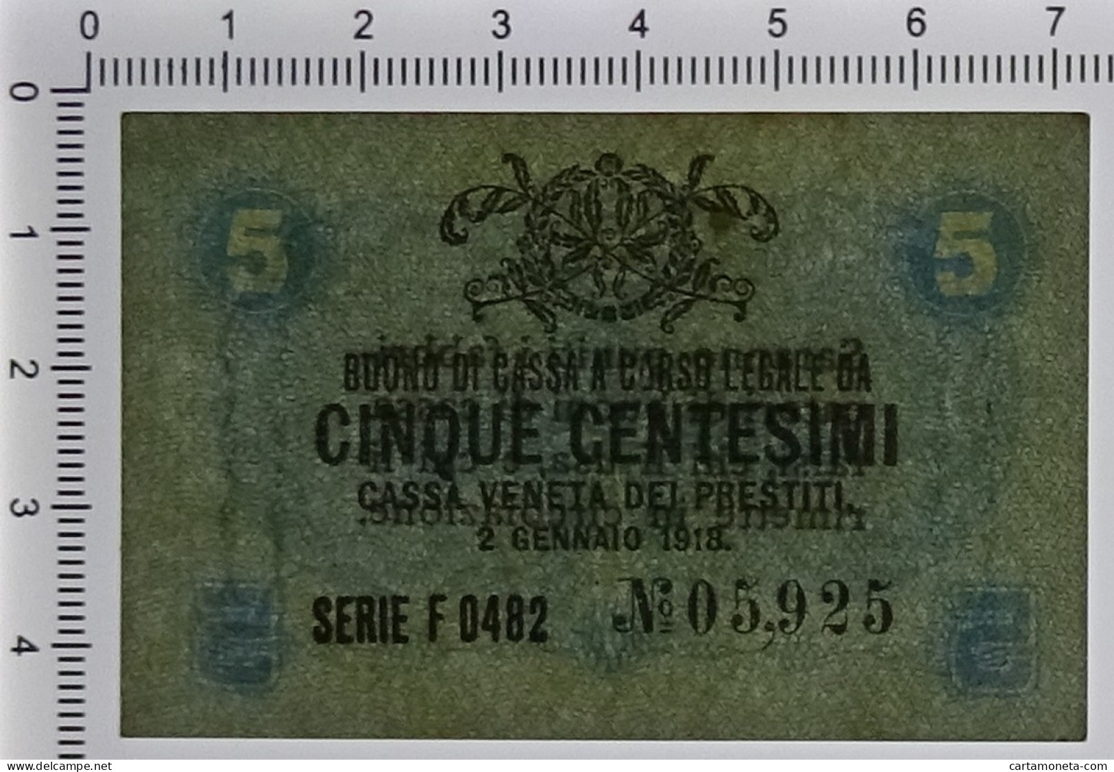 5 CENTESIMI CASSA VENETA DEI PRESTITI OCCUPAZIONE AUSTRIACA 02/01/1918 SUP - Austrian Occupation Of Venezia