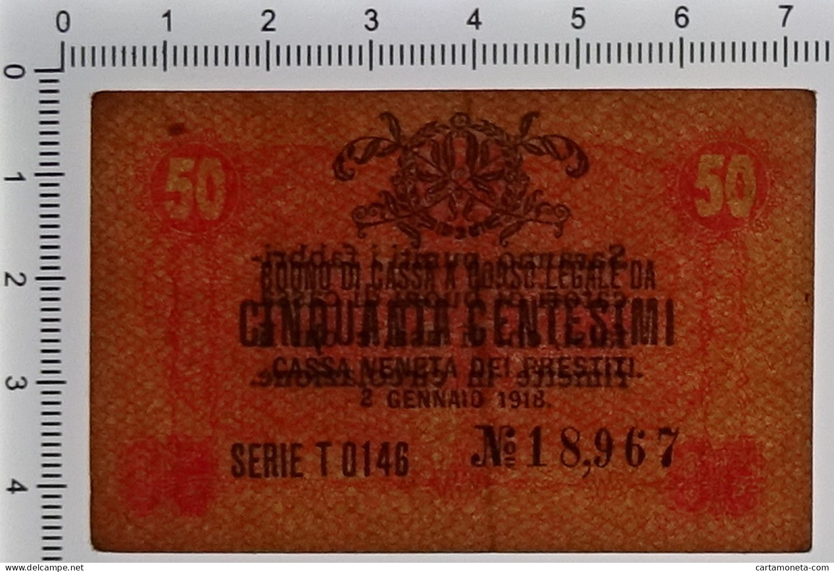 50 CENTESIMI CASSA VENETA DEI PRESTITI OCCUPAZIONE AUSTRIACA 02/01/1918 BB/SPL - Occupazione Austriaca Di Venezia