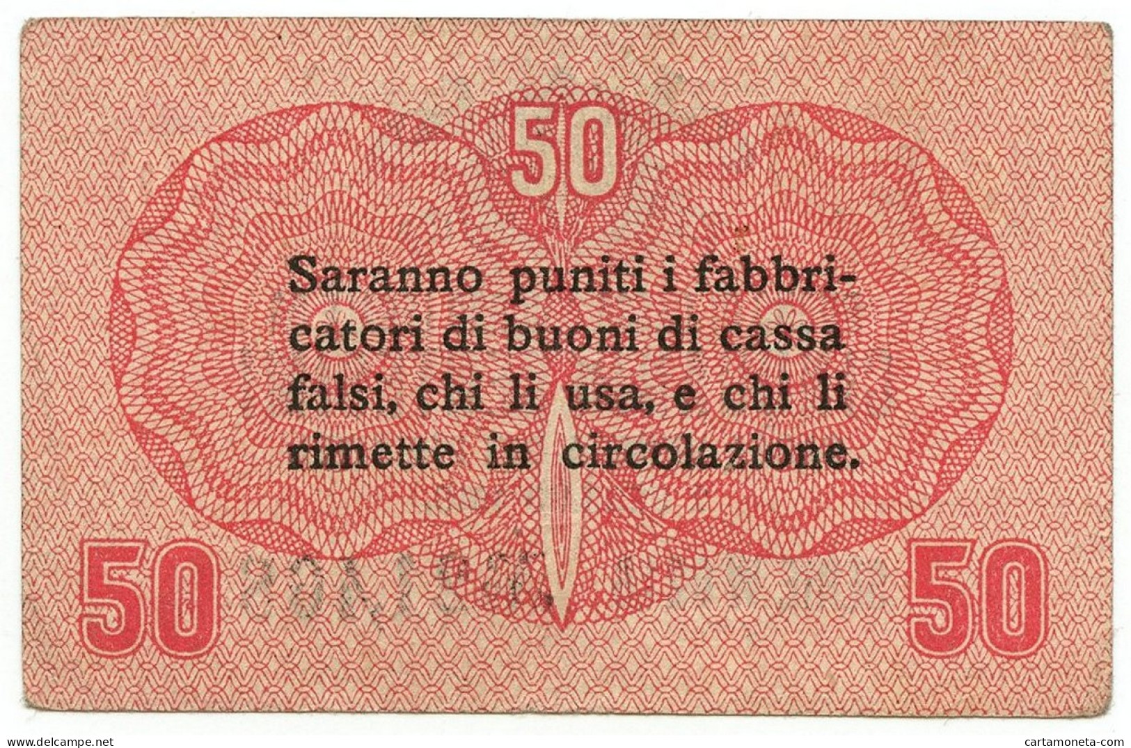 50 CENTESIMI CASSA VENETA DEI PRESTITI OCCUPAZIONE AUSTRIACA 02/01/1918 BB/SPL - Occupazione Austriaca Di Venezia