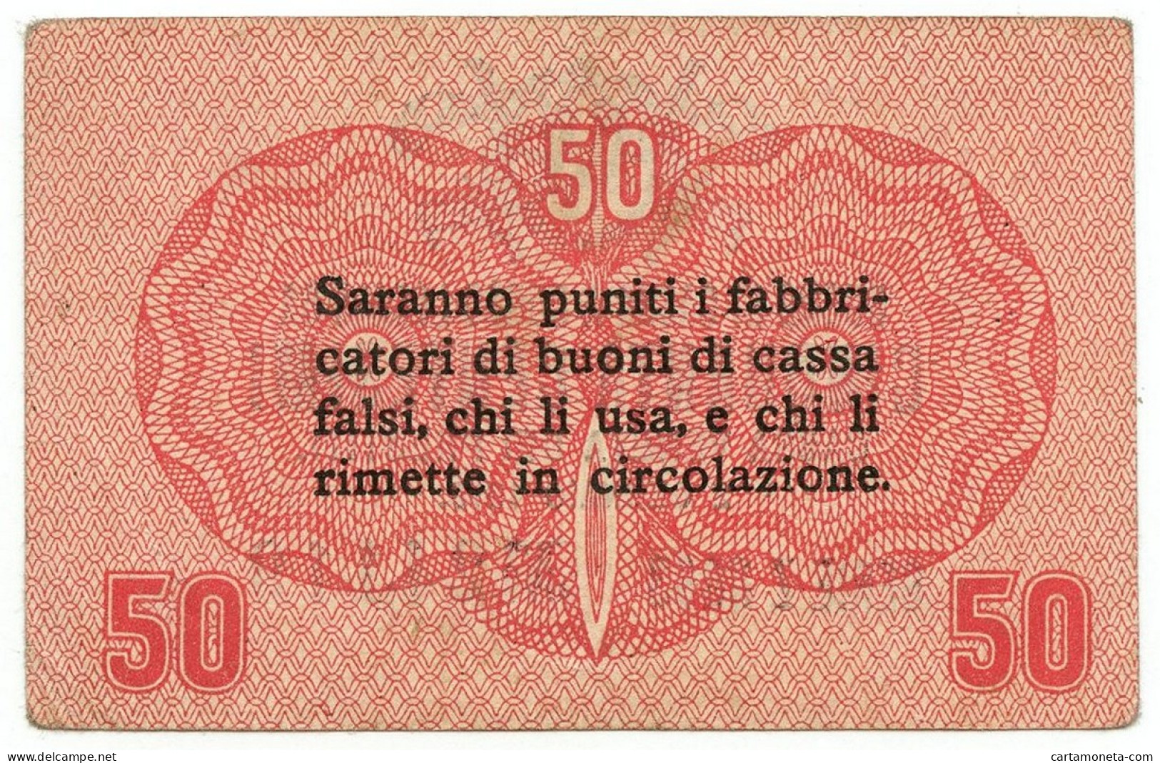 50 CENTESIMI CASSA VENETA DEI PRESTITI OCCUPAZIONE AUSTRIACA 02/01/1918 BB/SPL - Occupation Autrichienne De Venezia