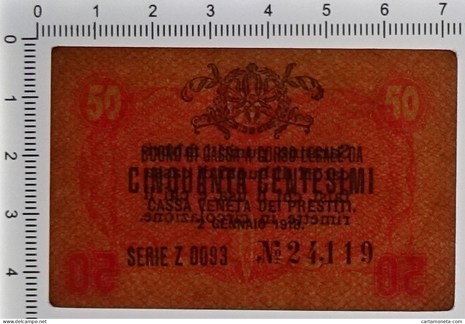 50 CENTESIMI CASSA VENETA DEI PRESTITI OCCUPAZIONE AUSTRIACA 02/01/1918 BB/SPL - Ocupación Austriaca De Venecia