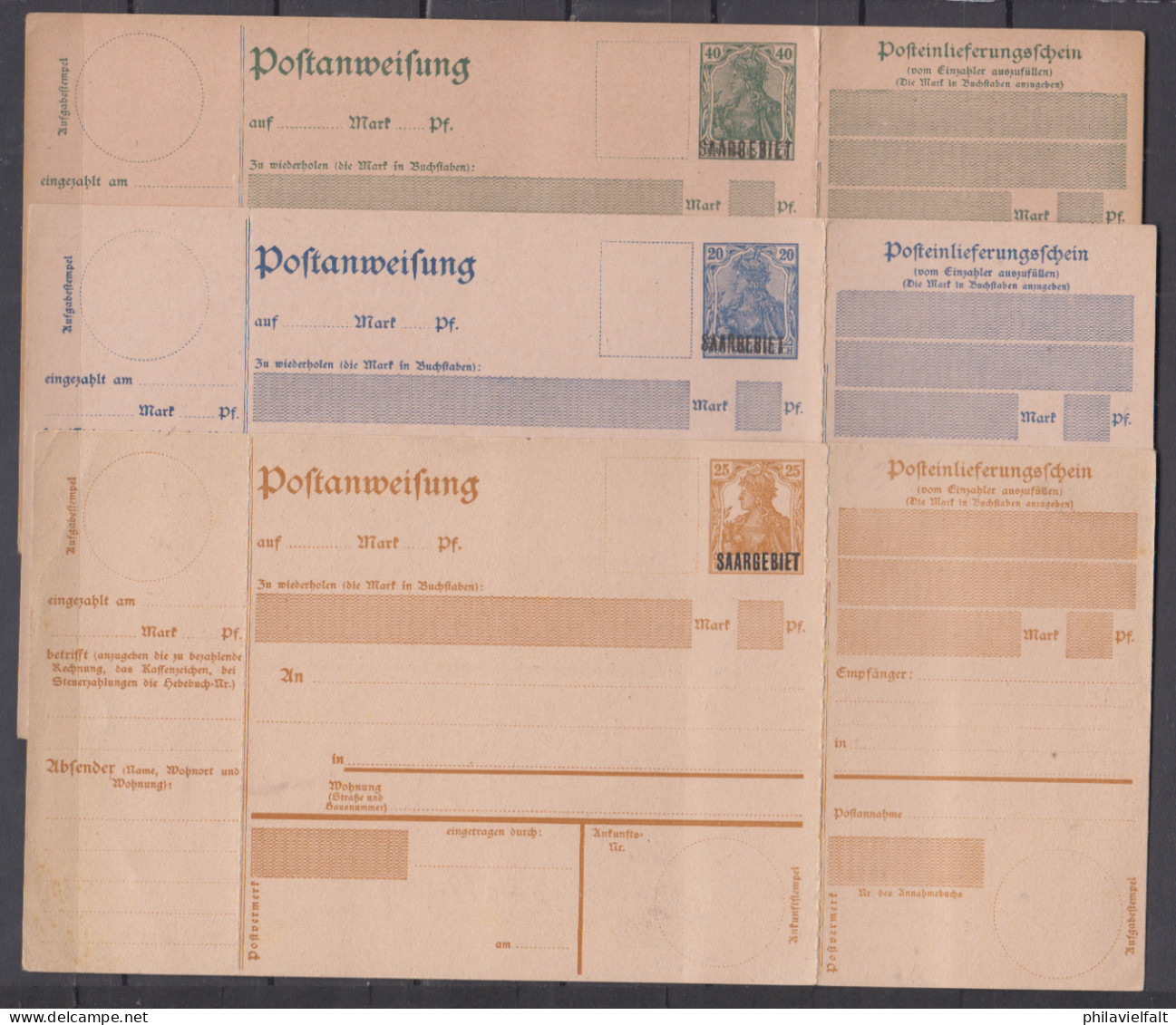 Saargebiet 1920 Aufdruck-GZS MiNo. A7/A9 Und K3/4,P1/3,P6 ** - Postal Stationery