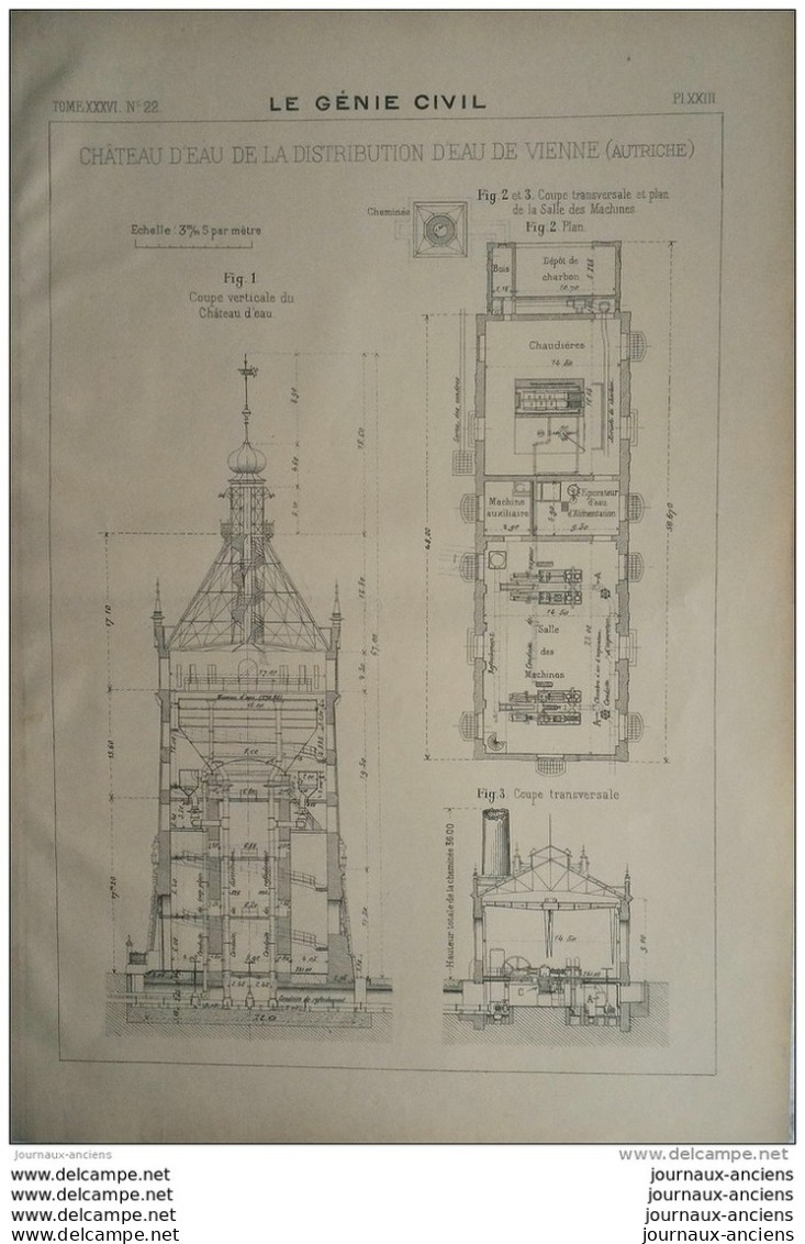 1900 CHATEAU D'EAU DE LA DISTRIBUTION D'EAU DE VIENNE ( AUTRICHE ) - Travaux Publics