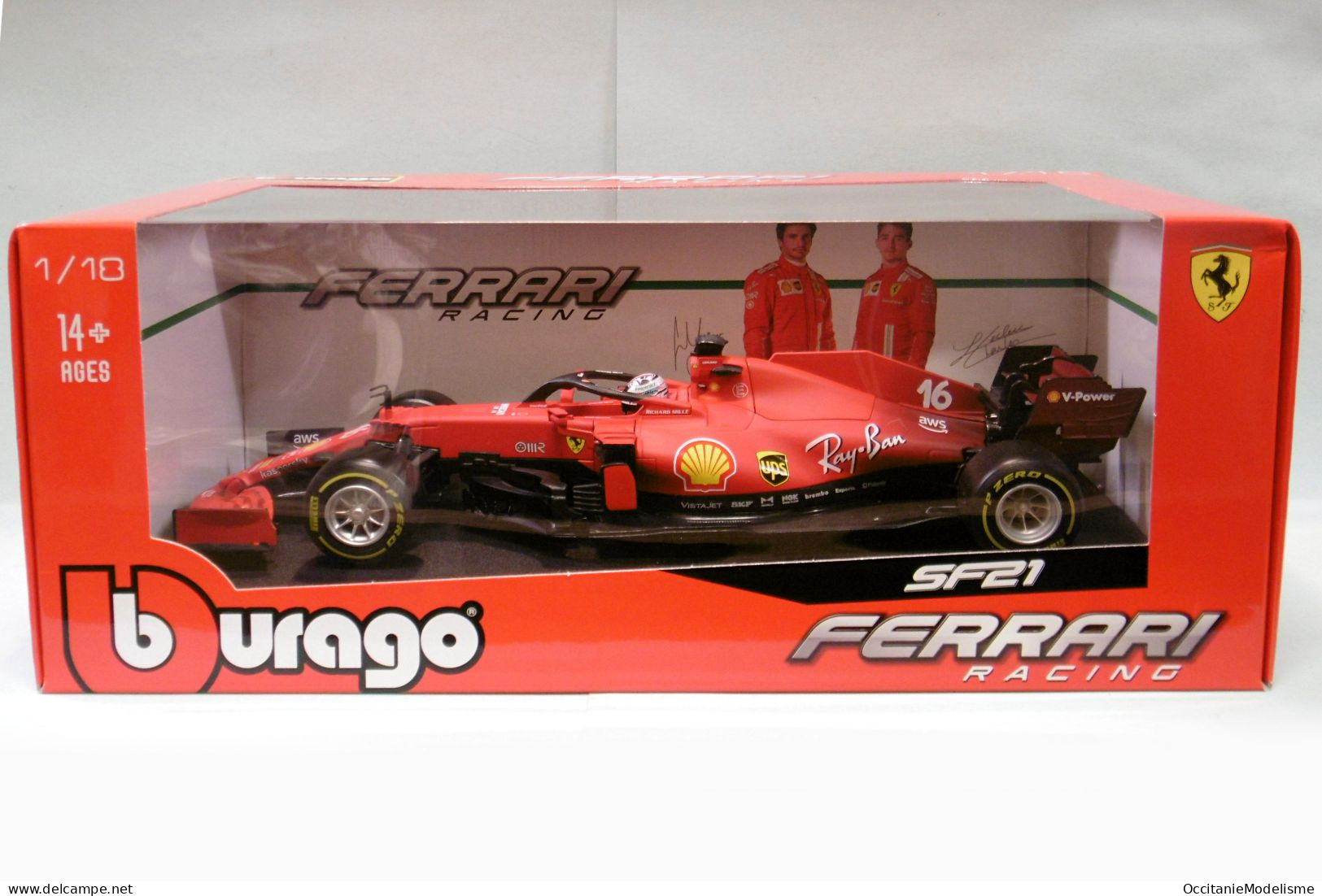 Bburago - FERRARI SF21 #16 C. Leclerc 2021 Réf. 16809 Burago Neuf NBO 1/18 - Burago