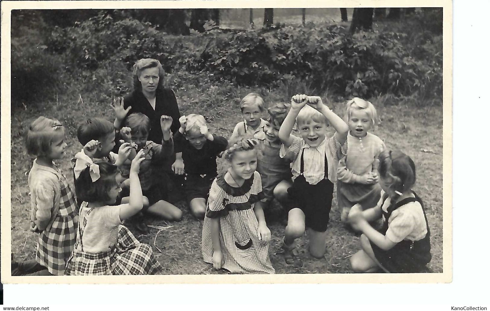Kindergruppe Mit Aufsichtsdame, Berlin, Kleiner Wannsee 1950, SW-Foto 8,5 X 13,5, Foto Taureg Berlin-Neukölln - Personnes