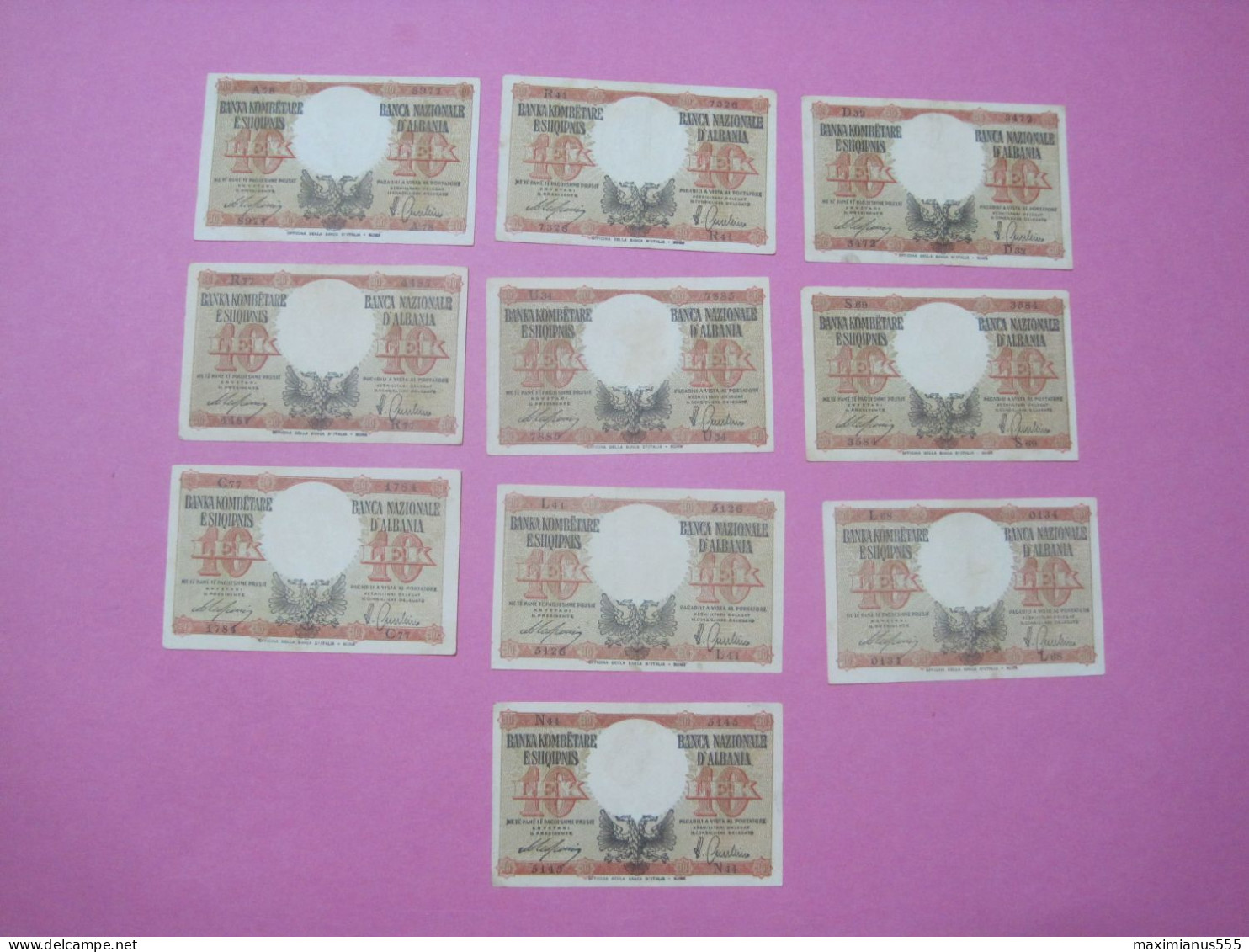 Albania Lot 10 X 10 Lek Banknotes ND 1939 (1) Better Quality - Albanien