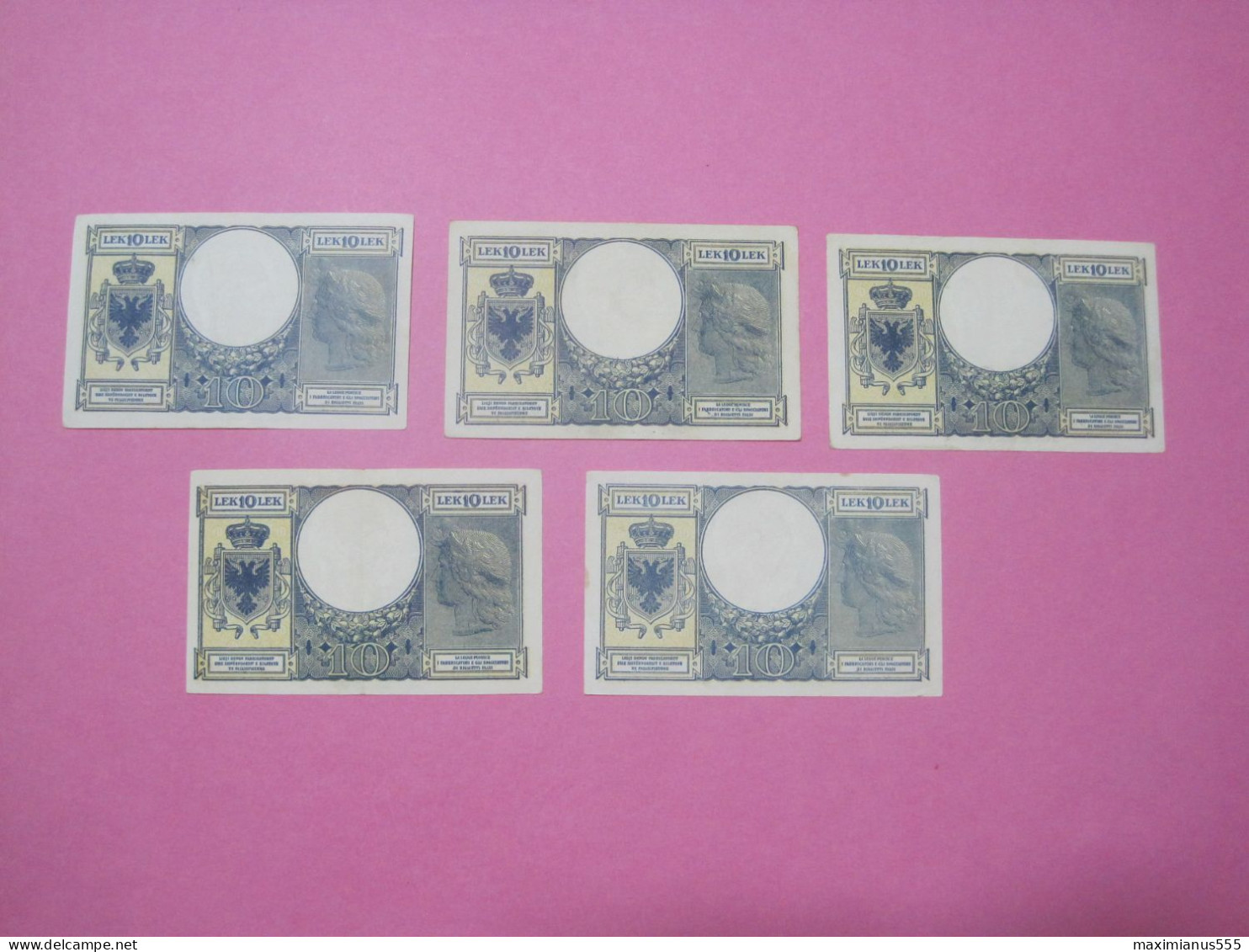 Albania Lot 5 X 10 Lek Banknotes ND 1939 (1) Better Quality - Albanien